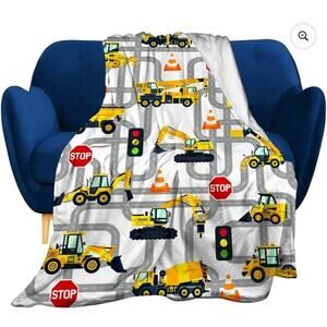 Construction Truck Super Soft Blanket 50 By 40” New